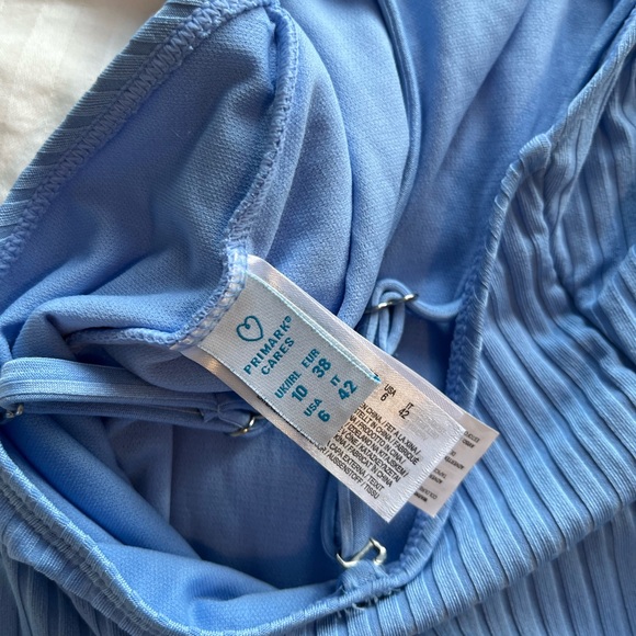 Blue Ribbed One Piece Swimsuit - Picture 3 of 3